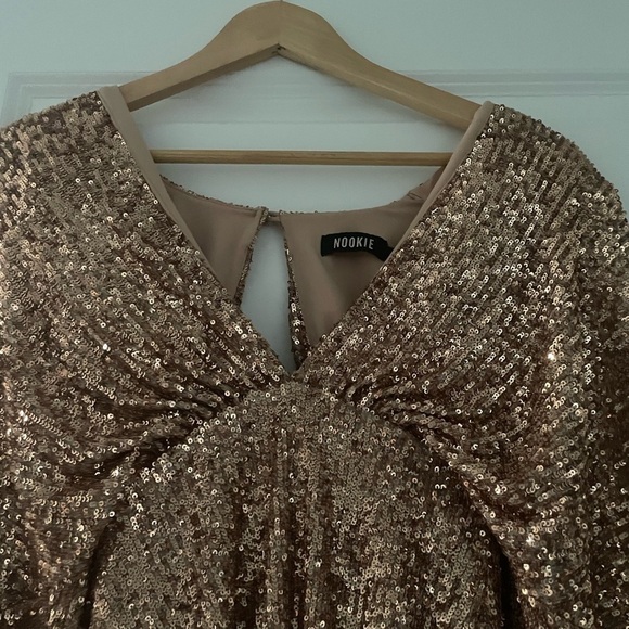 Nookie Veda Sequin Mini Dress Caramel - Picture 15 of 16